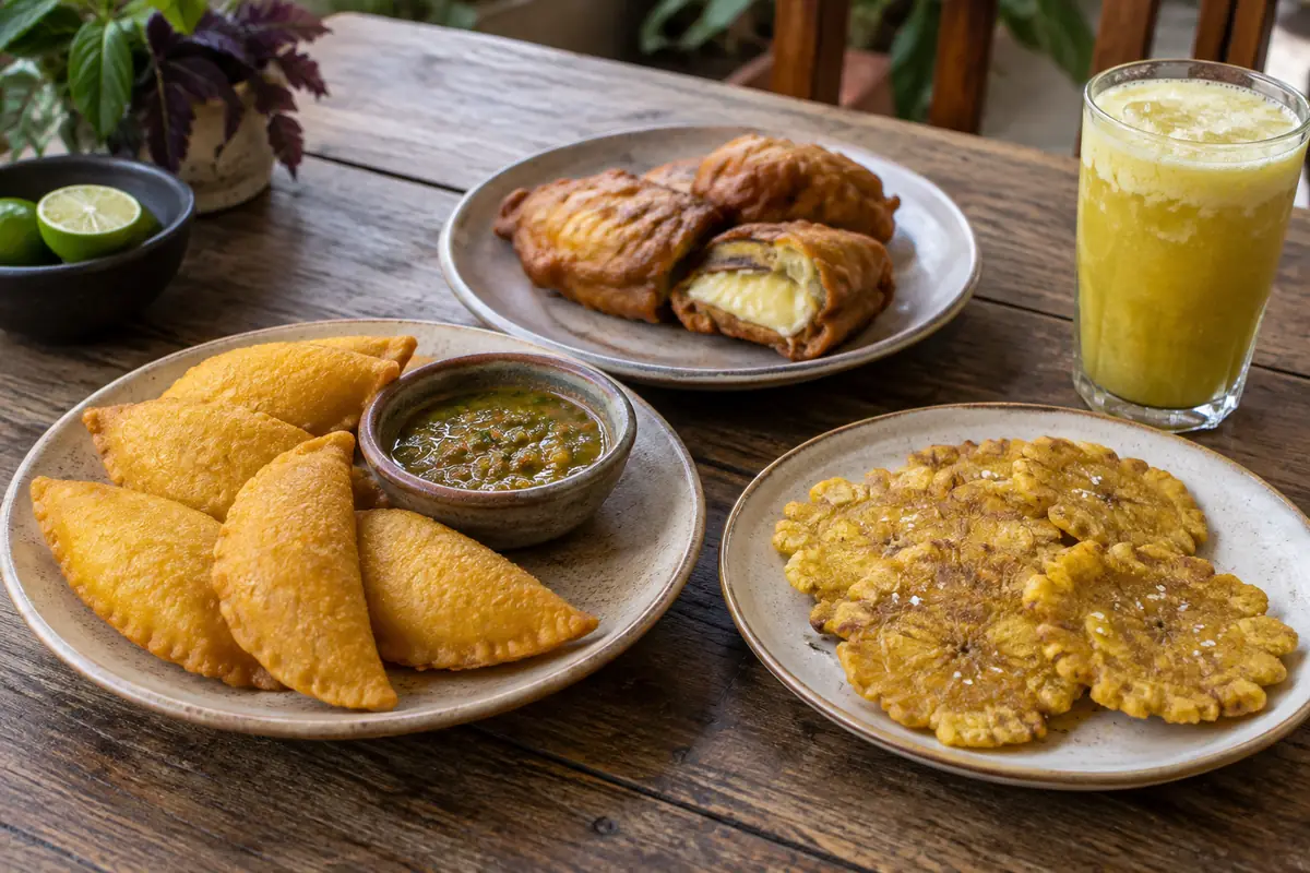 Comida valluna: empanadas con ají, aborrajados, patacones y lulada